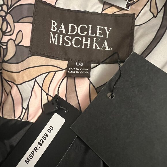 NEW Badgley Mischka Vintage Print Puffer Coat, Size L - Picture 15 of 16